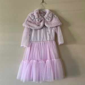 Disney pink dress with shrug size 5/6 new without tags